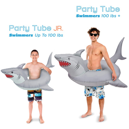 GoFloats 'Great White Bite' Shark Pool Float Party Tube - Inflatable Rafts, Adults & Kids Party Tube Jr.