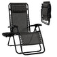 Goplus Zero Gravity Chair, Adjustable Folding Reclining Lounge Chair with Pillow and Cup Holder, Patio Lawn Recliner for Outdoor Pool Camp Yard (1, Grey) set of 1