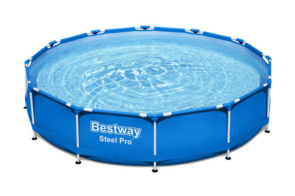 Bestway Steel Pro Ensemble de piscine hors sol ronde 12' x 30" | Comprend une pompe de filtration 330 gal 12' x 30"