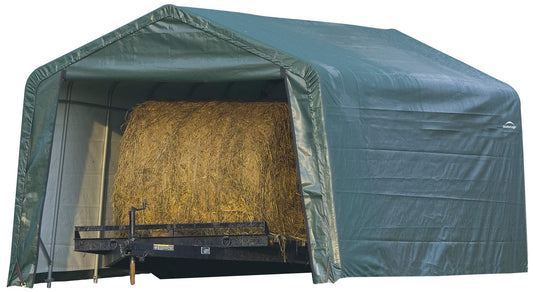 ShelterLogic Peak Style Storage Shelter, Green, 12 x 20 x 8 ft.