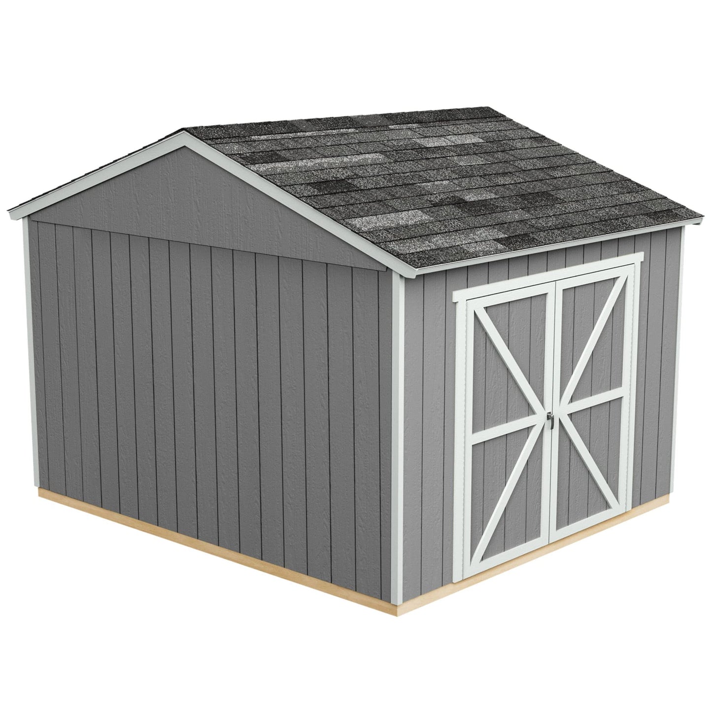 Handy Home Products Astoria 12x12 Do-It-Yourself Wooden Storage Shed Brown Without Floor