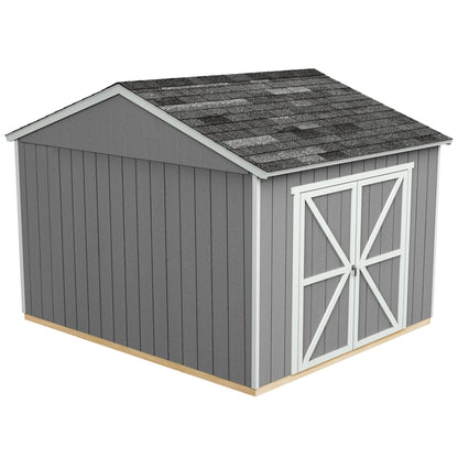 Handy Home Products Astoria 12x12 Do-It-Yourself Wooden Storage Shed Brown Without Floor