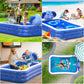 Hamdol Inflatable Swimming Pool with Sprinkler, Full-Sized Family Blow up Pool, Ages 3+, Indoor/Outdoor