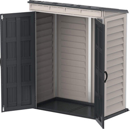 Duramax 05325 Yardmate Plus Pent Outdoor Vinyl Storage Shed, Anthracite & Adobe