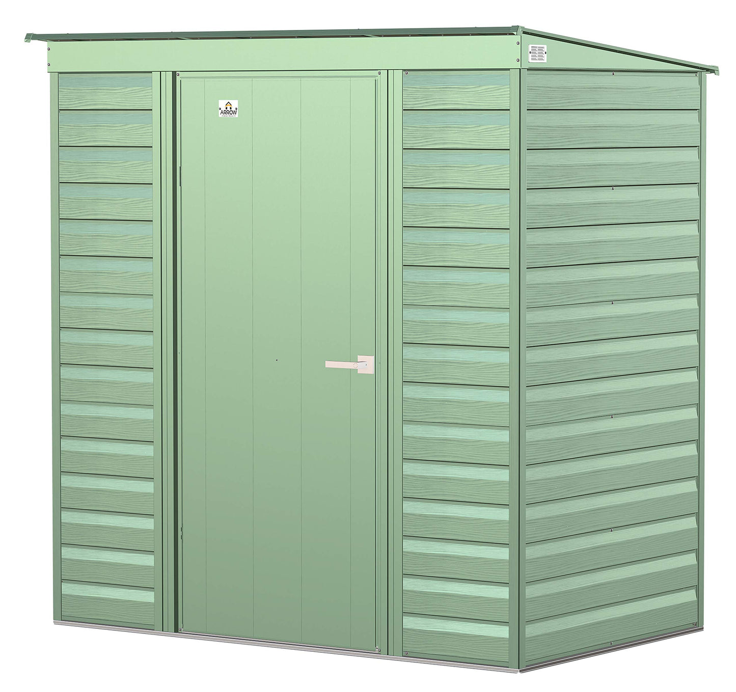 Arrow Shed Select Hangar de rangement extérieur verrouillable en acier, 6' x 4', vert sauge 