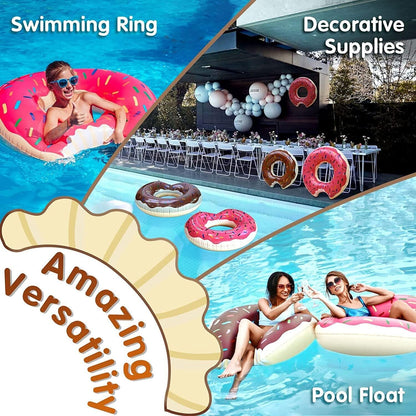 DMAR Donut Pool Floats Donut Pool Floatie Donut Tube Pool Donut Pool Float Donut Gonflables Donut Tube intérieur Donut Pool Floatie Donut Pool Ring Donut Swimming Ring for Beach Pool #4 23.4in Strawberry Pink