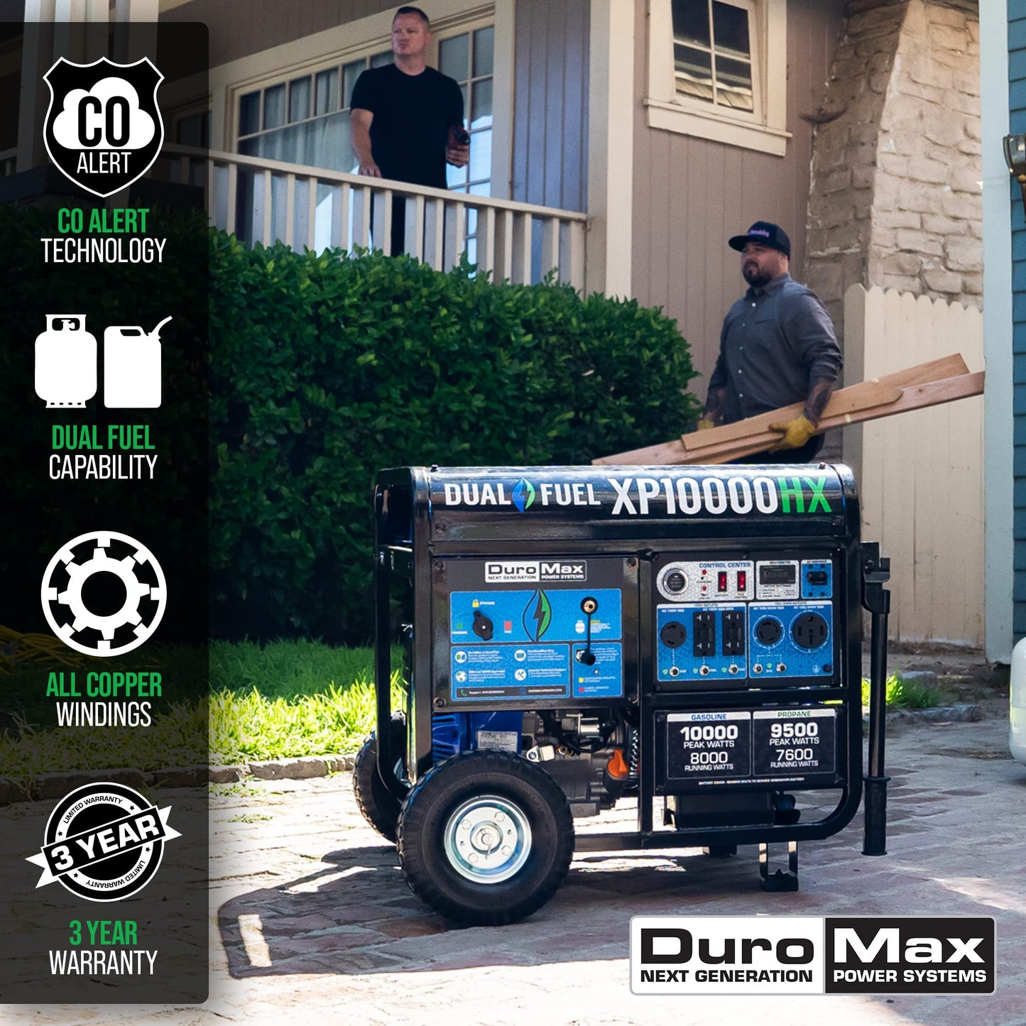 DuroMax XP10000HX Dual Fuel Portable Generator - 10,000-Watt