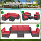 ALAULM Patio Furniture Sets 6 Pieces Patio Sectional Outdoor Fuairs Set - Red
