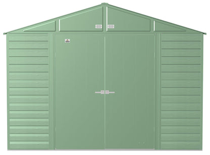 Arrow Shed Select 10' x 14' Outdoor Lockable Steel Storage Shed Building, Sage Green