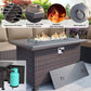 ALAULM 10 Pieces Patio Furniture Set with Propane Fire Pit Table Outdoor Sectional Sofa Sets Patio Furniture