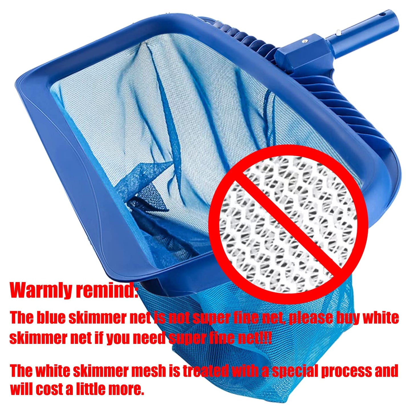 katikies Pool Skimmer Net,Heavy Duty Rake, Swimming Pool Leaf Skim Net,Professional Leaf,Bugs,Cleaning (20 inches-Blue) Blue