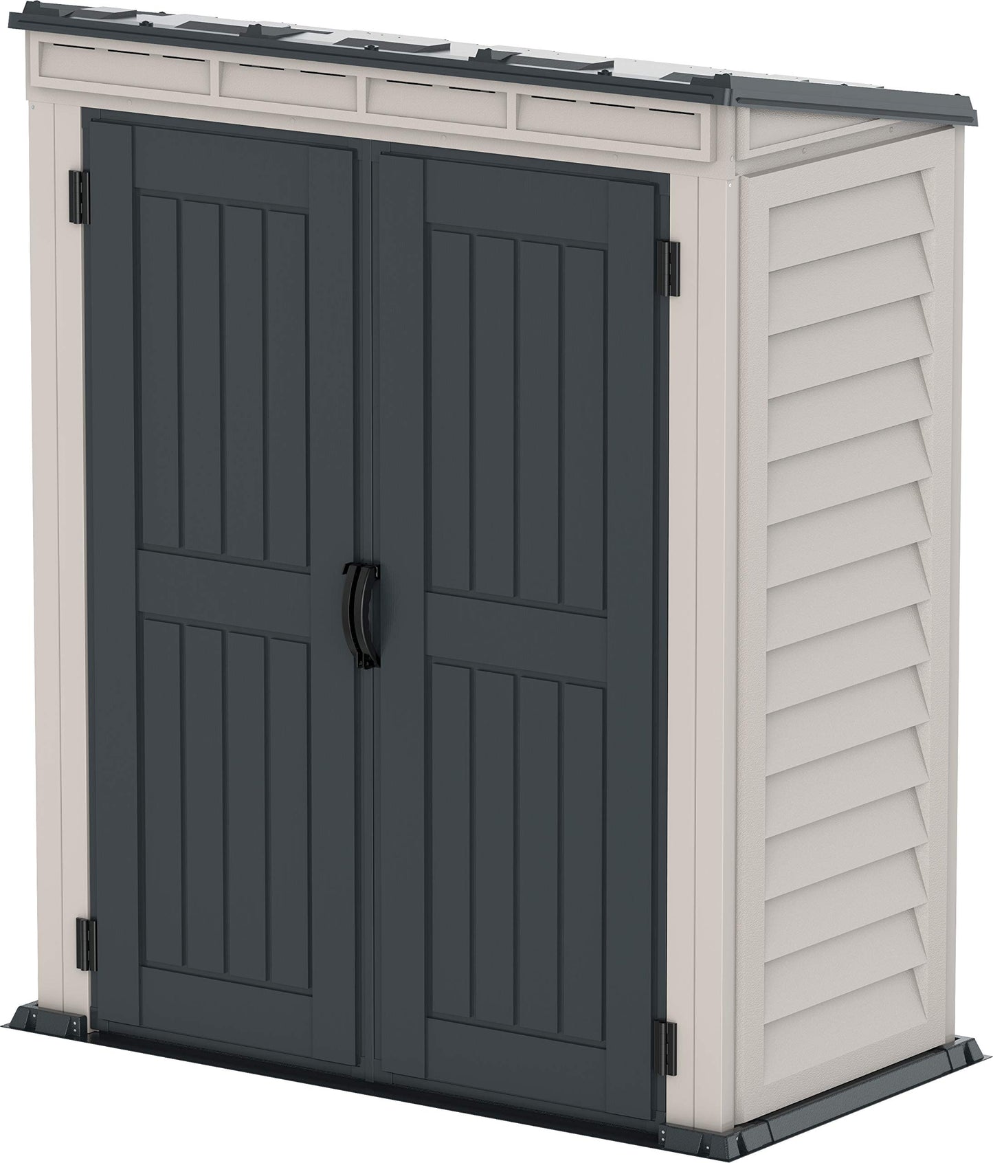 Duramax 05325 Yardmate Plus Pent Outdoor Vinyl Storage Shed, Anthracite & Adobe