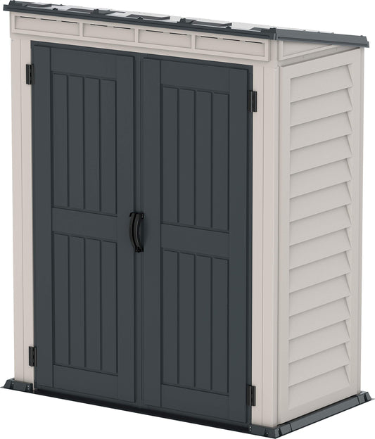 Duramax 05325 Yardmate Plus Pent Outdoor Vinyl Storage Shed, Anthracite & Adobe