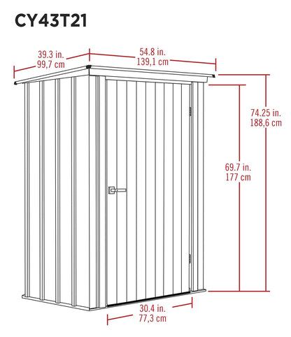 Spacemaker Kit d'extérieur compact en métal pour cour, terrasse et abri de jardin 4' x 3', bleu sarcelle et anthracite 