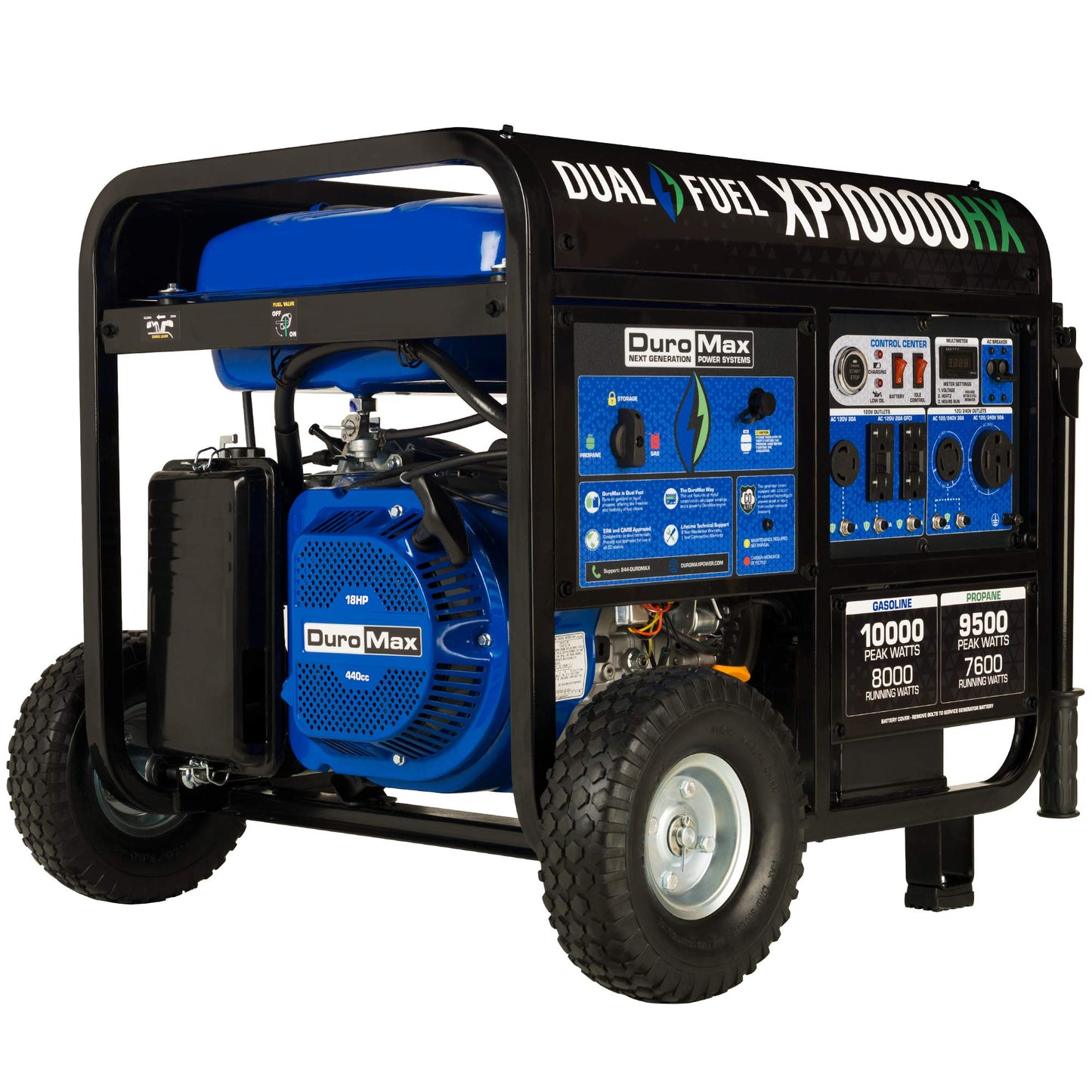 DuroMax XP10000HX Dual Fuel Portable Generator - 10,000-Watt