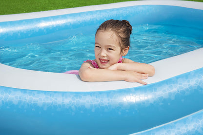 H2OGO ! Piscine familiale gonflable rectangulaire bleue de 8'6" | Parfaite pour les enfants à partir de 6 ans