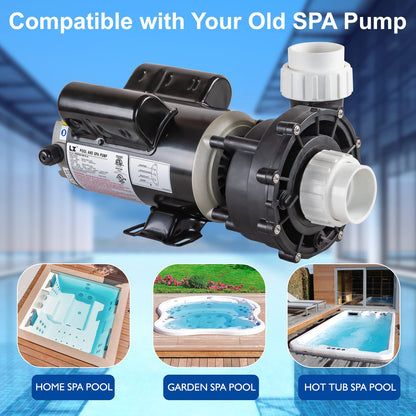 Pompe SPA LINGXIAO, pompe SPA 2 vitesses pour bain à remous - Pompe SPA 1.5HP LX, 115V, port 2 ", cadre 48 - (modèle : 48WUA1001C-II)