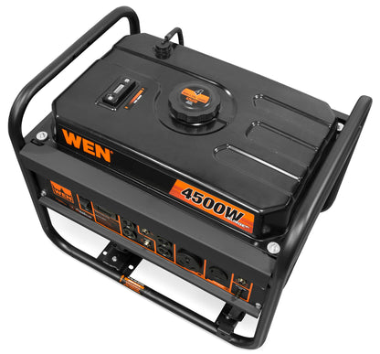 WEN GN4500 Commutateur de transfert 4500 W 212 cc et générateur portable prêt pour camping-car, conforme CARB, orange/noir 4500 W + carburant unique + démarrage à recul 