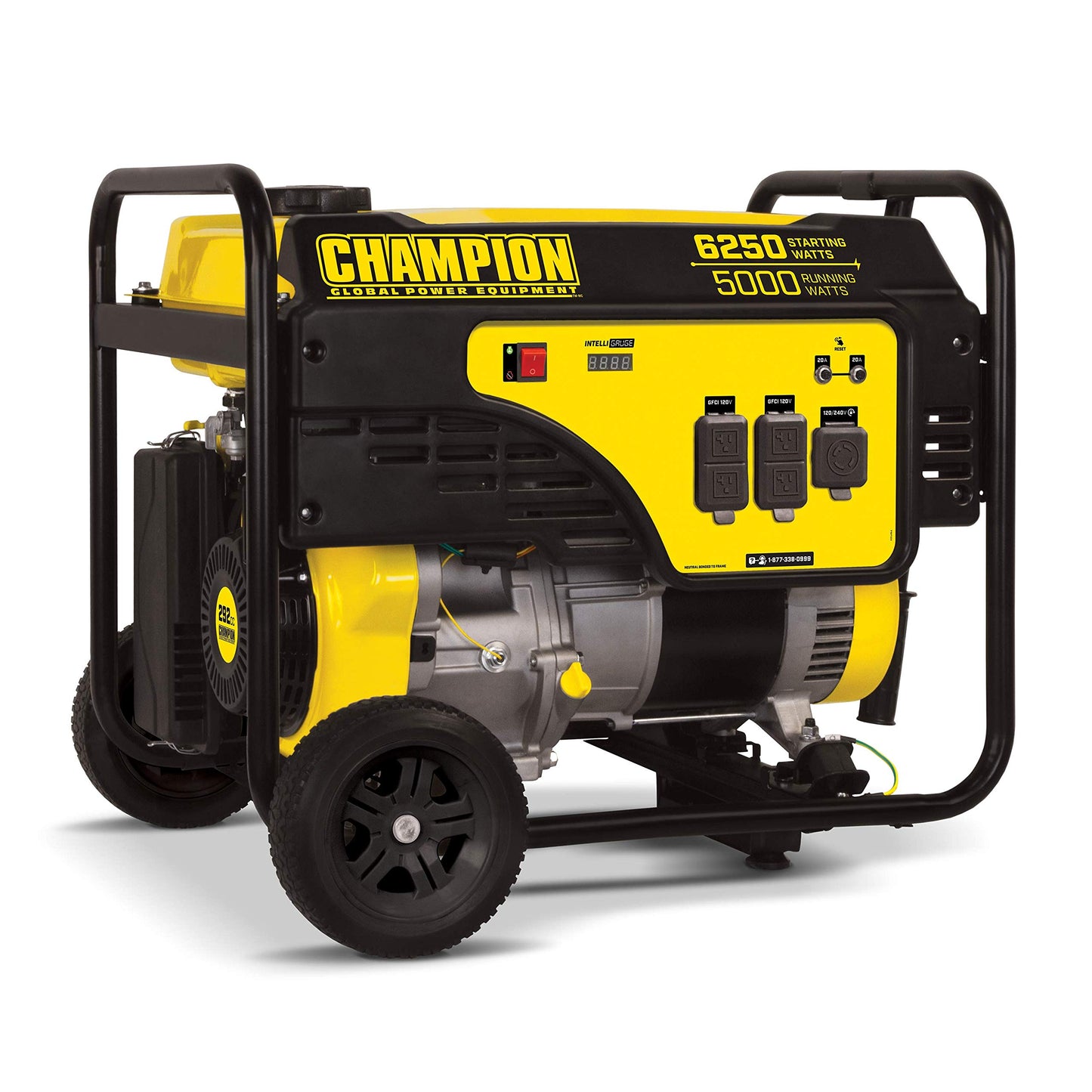 Champion Power Equipment 100812 6250/5000-Watt Portable Generator with Wheel Kit 5000-Watt + Manual Start + Wheel Kit