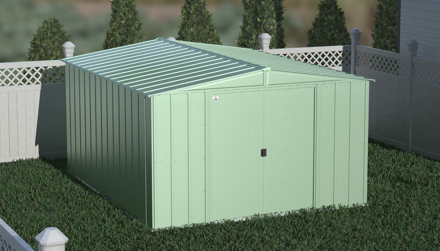 Arrow Shed Classic 10' x 12' Outdoor Padlockable Steel Storage Shed Building, Sage Green 10' x 12'