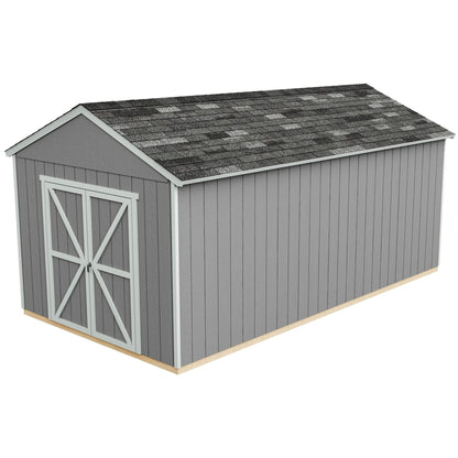 Handy Home Products Rookwood 10x18 Do-It-Yourself Wooden Storage Shed with Floor Brown