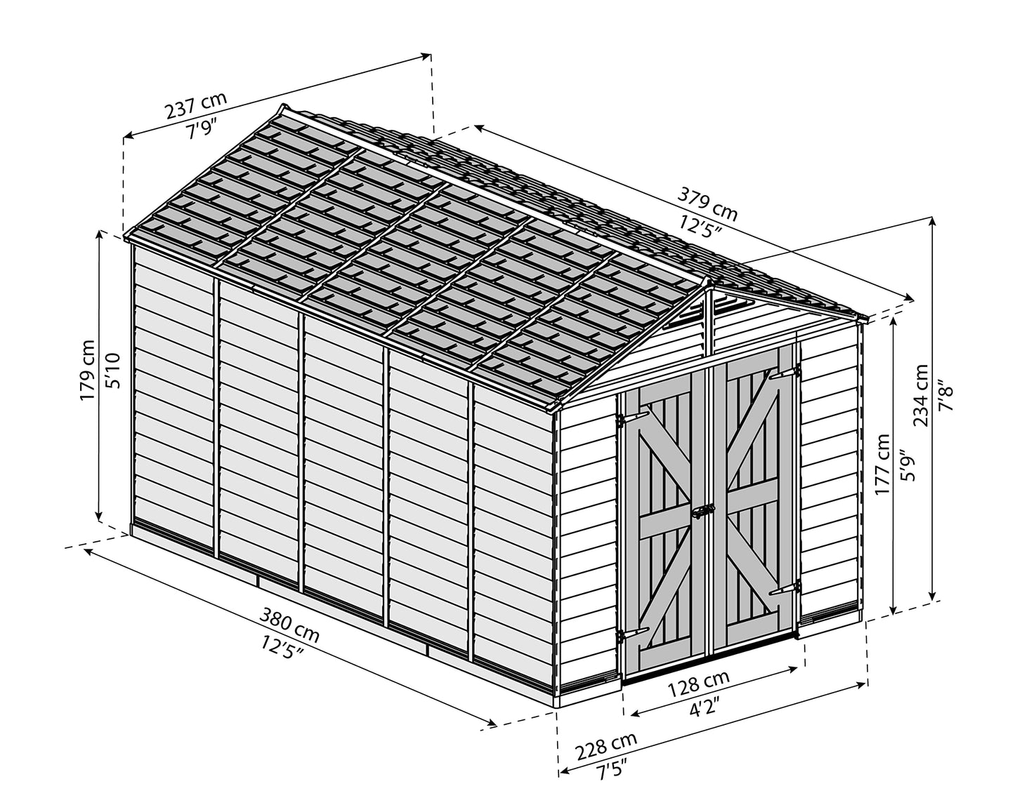 Palram - Canopia SkyLight 8' x 12' Storage Shed - Tan 8' x 12'