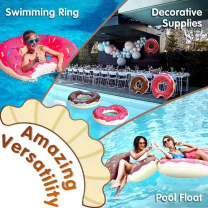 DMAR Donut Pool Floats Donut Pool Floatie Donut Tube Pool Donut Pool Float Donut Gonflables Donut Tube intérieur Donut Pool Floatie Donut Pool Ring Donut Swimming Ring for Beach Pool #5 23.4in Chocolate Brown