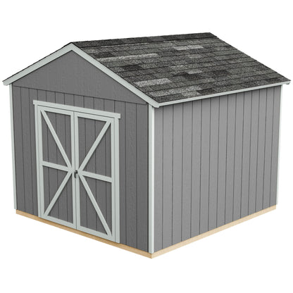 Handy Home Products Rookwood 10x10 Do-It-Yourself Wooden Storage Shed with Floor Brown