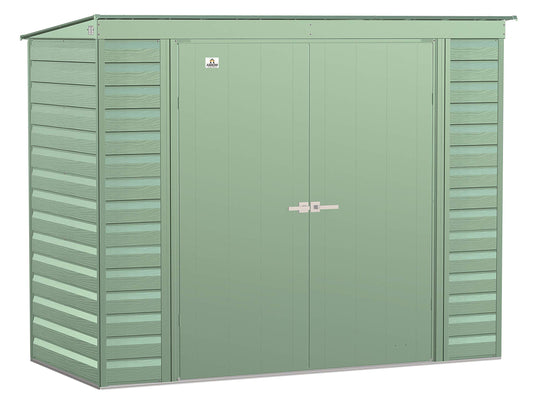 Arrow Shed Select 8' x 4' Outdoor Lockable Steel Storage Shed Building, Sage Green