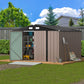 UDPATIO Outdoor Storage Shed 10x10 FT, Metal Outside Sheds & Outdoor Storage Galvanized Steel for Backyard, Patio, Lawn, Tool Shed with Lockable Door for Trash Can, Bike, Lawnmower, Generator 10'x10' Brown