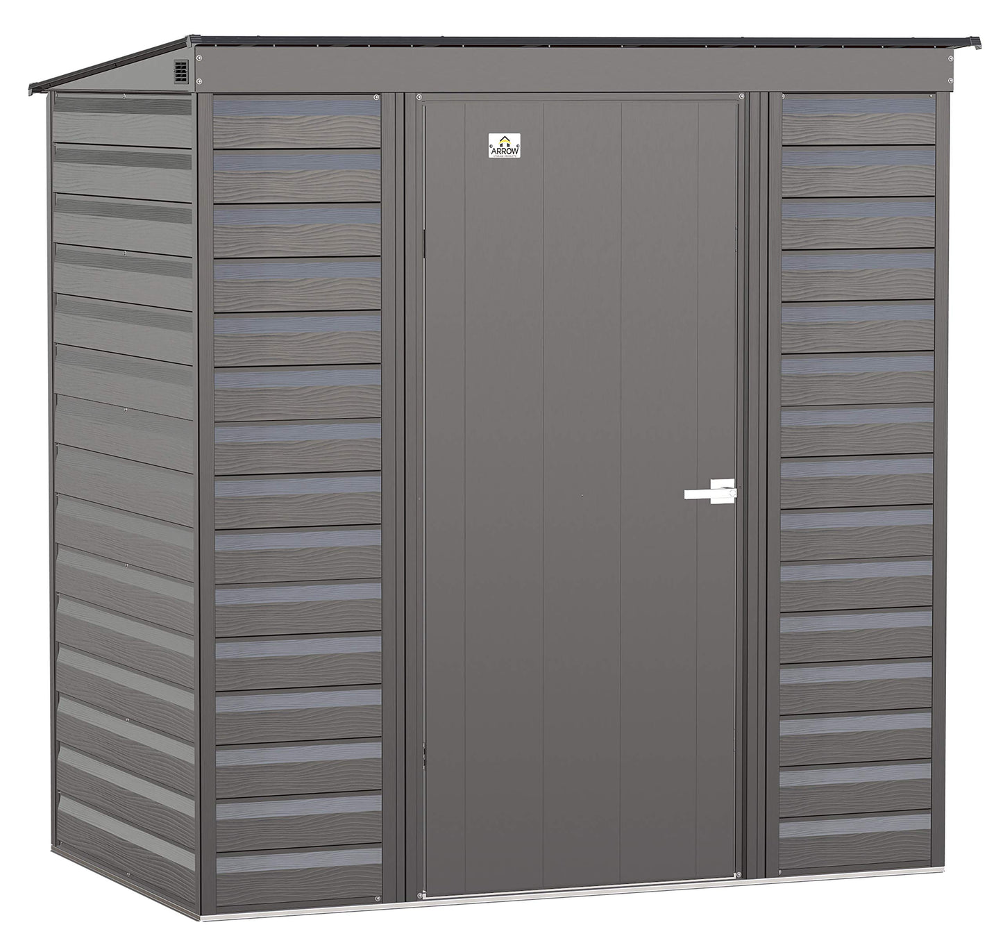 Arrow Shed Select 6' x 4' Outdoor Lockable Steel Storage Shed Building, Charcoal