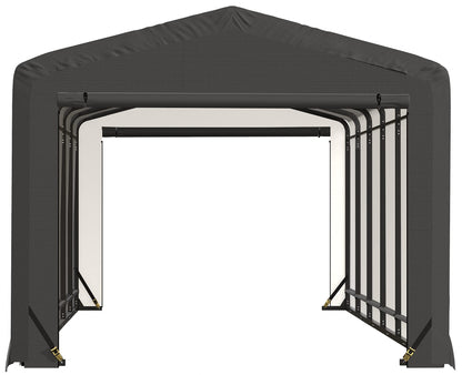 ShelterLogic ShelterTube Abri de garage et de stockage, 10' x 27' x 8', cadre en acier robuste, boîtier résistant au vent et à la neige, gris 10' x 27' x 8' 