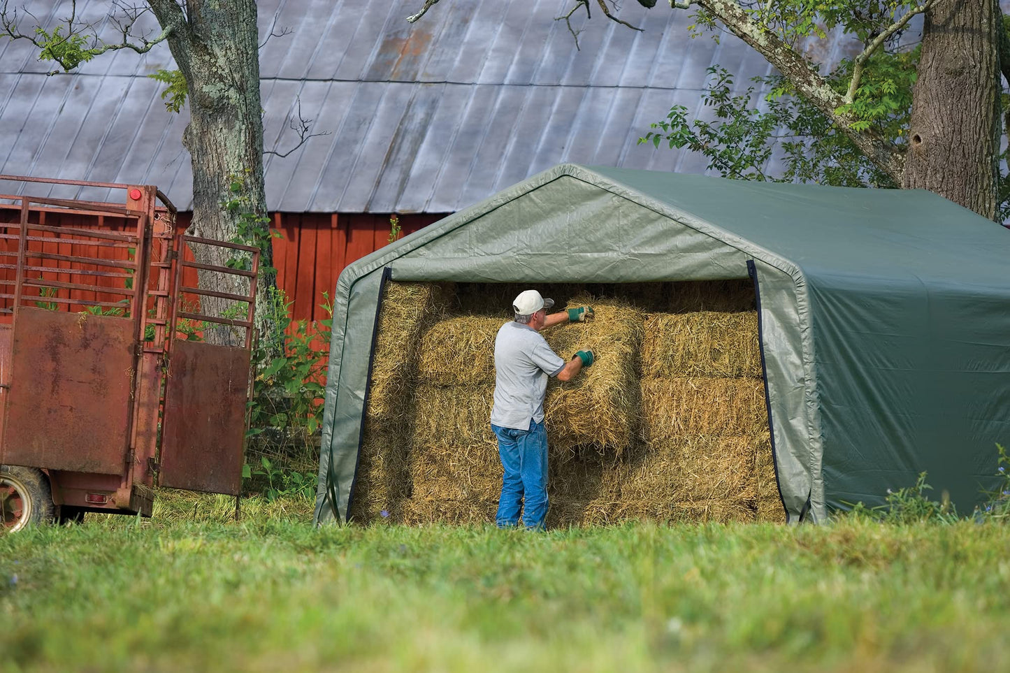 Abri de rangement ShelterLogic Peak Style, vert, 12 x 20 x 8 pi. 