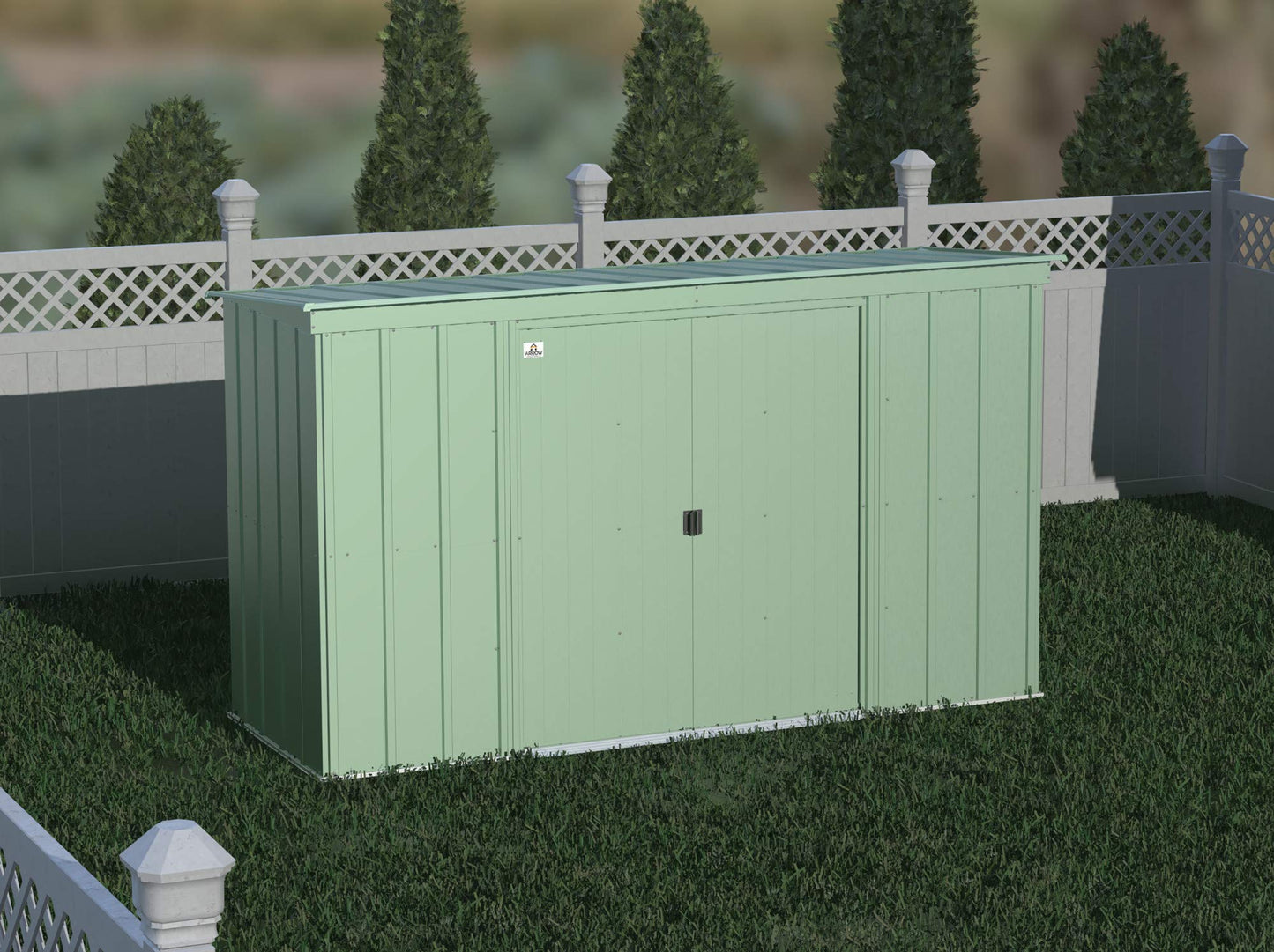 Arrow Shed Classic 10' x 4' Abri de rangement extérieur cadenassable en acier vert sauge 10' x 4' 