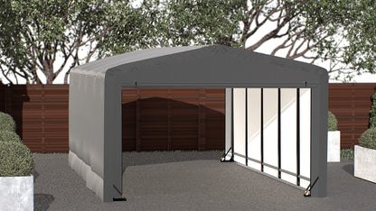 ShelterLogic ShelterTube Abri de garage et de stockage, 12' x 23' x 8', cadre en acier robuste, boîtier résistant au vent et à la neige, gris 12' x 23' x 8' 