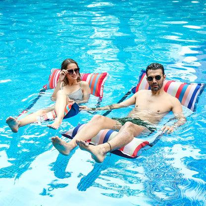 FindUWill Fabric Pool Hammock Floats, XL, 2Pack Inflatable Multi Purpose Water Hammocks Floaties (Saddle, Lounge Chair, Hammock, Drifter), Pool Float Lounger for Adults LAKE&LOLLYPOP