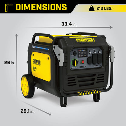 Champion Power Equipment 100719 Générateur à onduleur portable de 8 500 watts, démarrage électrique et bouclier de CO 8 500 watts + gaz + démarrage électrique EZ + CO 