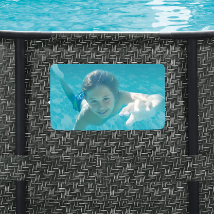 Summer Waves Elite P8A01648B Ensemble de piscine hors sol avec cadre de 16 pi x 48 po avec pompe de filtration, couverture de piscine, échelle, chiffon de sol et kit d'entretien 192 x 192 x 48 pouces Gris