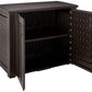 Rubbermaid Patio Chic Resin Weather Resistant Outdoor Storage Deck Box, 123 Gal, Black Oak Rattan Wicker Basket Weave & Keter Solana 70 Gallon Storage Bench Deck Box for Patio Furniture Cabinet + Deck Box 70GL