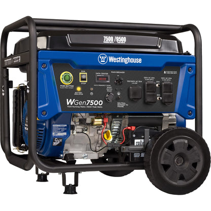 Westinghouse Outdoor Power Equipment 9500 Peak Watt Home Backup Portable Generator, Remote Electric Start with Auto Choke, Transfer Switch Ready 30A Outlet, Gas Powered, CARB Compliant 9500W