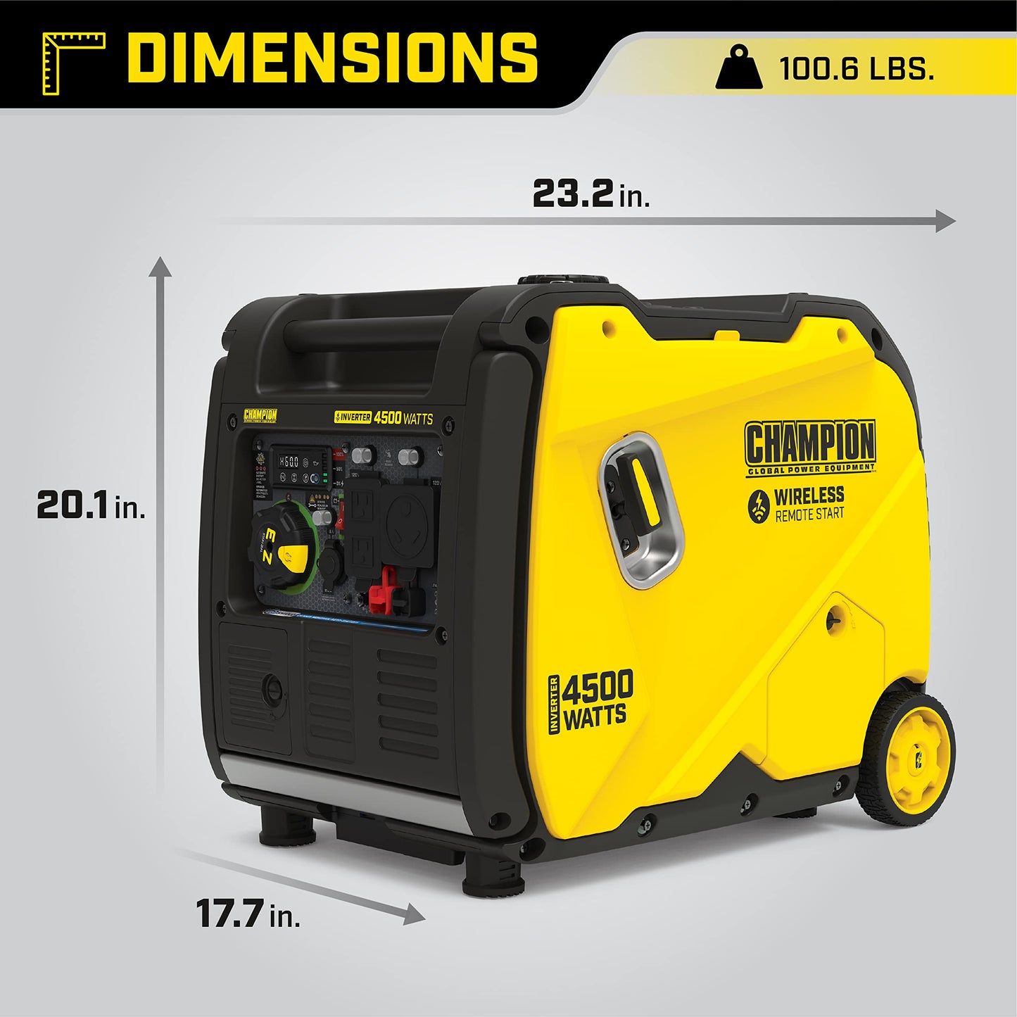 Champion Power Equipment 201184 Générateur inverseur à démarrage à distance sans fil de 4 500 watts avec bouclier CO 