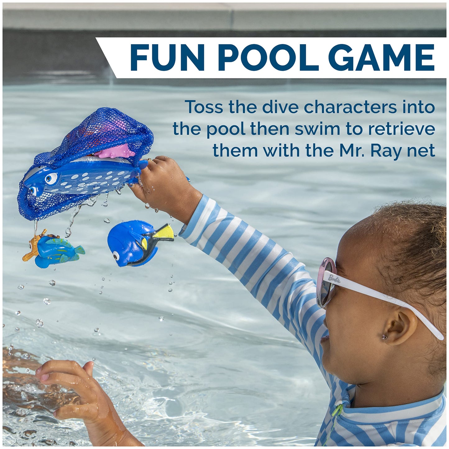 SwimWays Disney Finding Dory Mr. Ray's Dive and Catch Game, Bath Toys and Pool Party Supplies for Kids Ages 5 and Up
