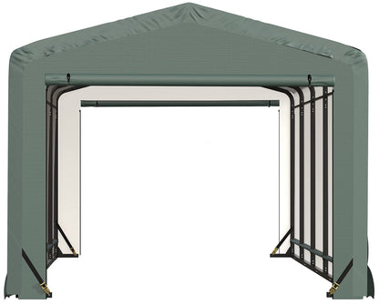 ShelterLogic ShelterTube Abri de garage et de stockage, 10' x 23' x 8', cadre en acier robuste, boîtier résistant au vent et à la neige, vert 10' x 23' x 8' 