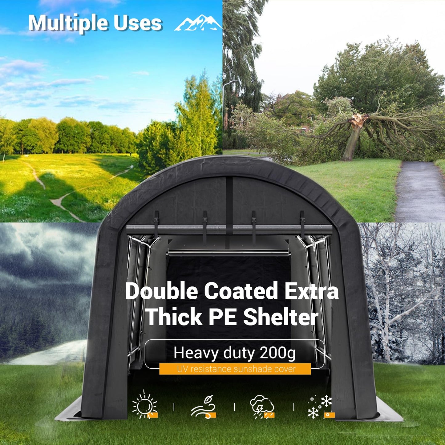 UDPATIO 10 x 20 ft Carport, Heavy Duty Shelter, Outdoor Portable Storage Tent with Sunshade Waterproof Thick Canopy Cover 10x20 FT