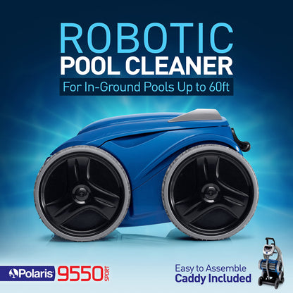 Robot nettoyeur de piscine Polaris 9550 Sport, aspirateur automatique pour piscines creusées jusqu'à 60 pieds, câble pivotant de 70 pieds, télécommande, aspirateur mural avec aspiration puissante et bac à débris facile d'accès