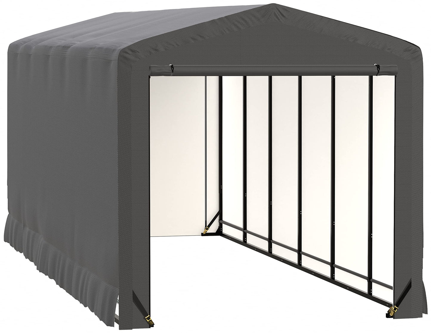 ShelterLogic ShelterTube Abri de garage et de stockage, 10' x 27' x 10', cadre en acier robuste, boîtier résistant au vent et à la neige, gris 10' x 27' x 10' 