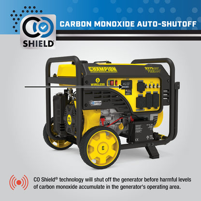 Champion Power Equipment 201182 9375/7500-Watt Remote Start Portable Generator with CO Shield® 7500-Watt + Remote Start + Wheel Kit