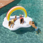 FUNBOY Giant Inflatable Luxury Rainbow Cloud Island Daybed Pool Float, Floating Bed, Two Cup Holders, Luxury Float for Summer Pool Party and Entertainment