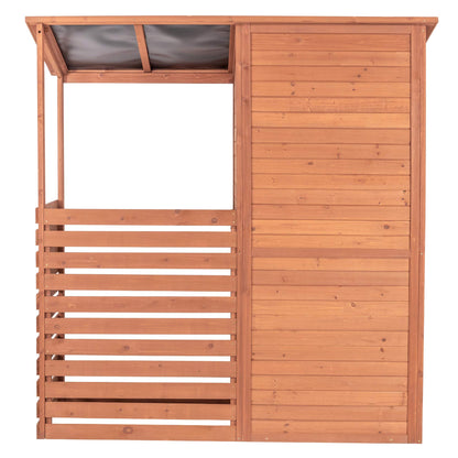 Leisure Season CFS7181-U Abri de stockage combiné pour bois de chauffage Marron moyen 