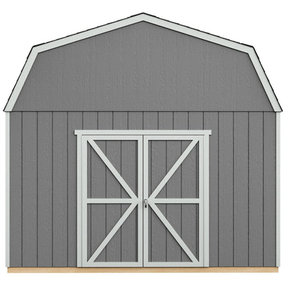 Handy Home Products Hudson 12x16 Do-it-Yourself Wooden Storage Shed Brown Without Floor